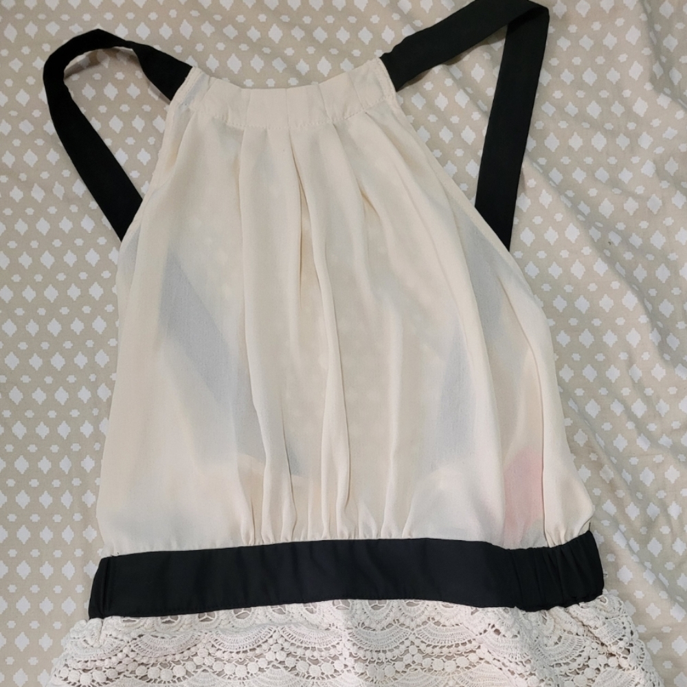 Cream lace romper
